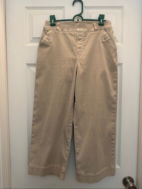 Classic Wide-Leg Khaki Pants